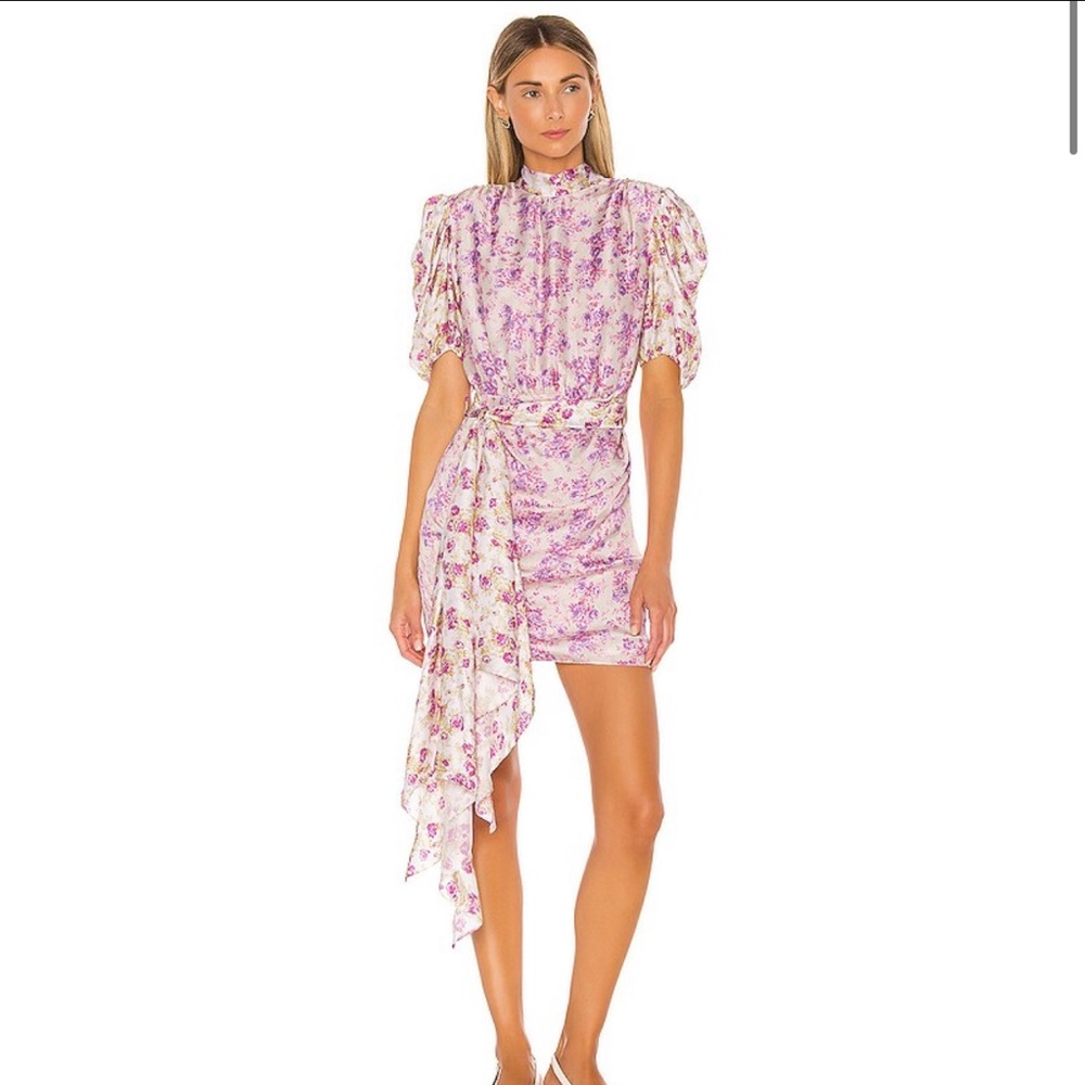 Hemant and Nandita x Revolve Floral Mini Dress in Pink/Purple